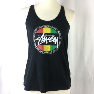 Stussy Womens Size Small Tank Top Logo Roots